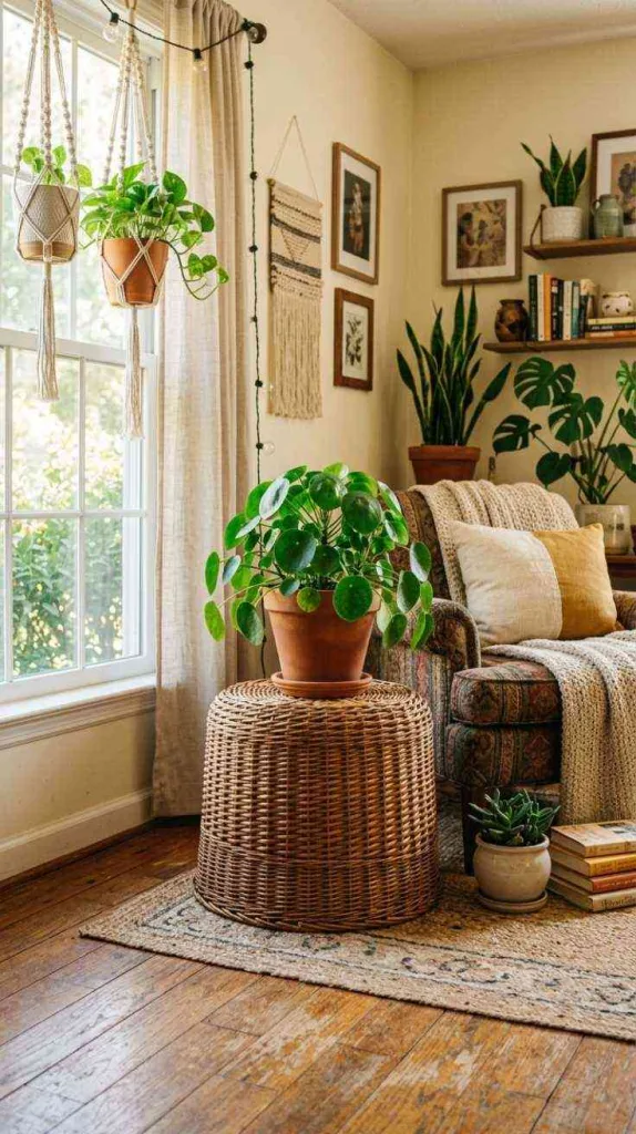 10+ DIY Plant Stand Ideas to Style Your Home Beautifully 8 Wicker Basket Inverted Stand