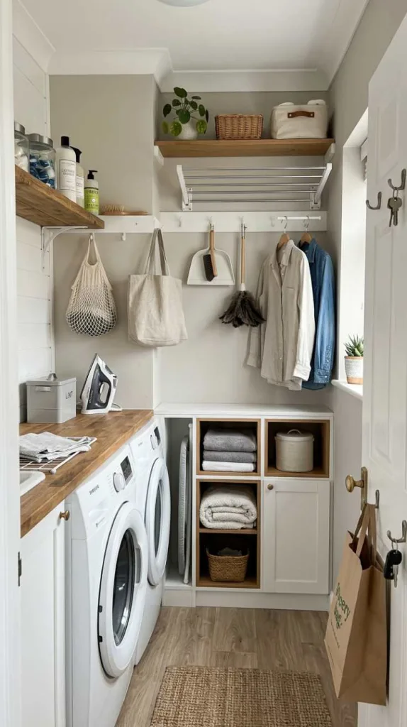 10+ Stacked Laundry Room Ideas Small Spaces 10 Add Hooks Everywhere