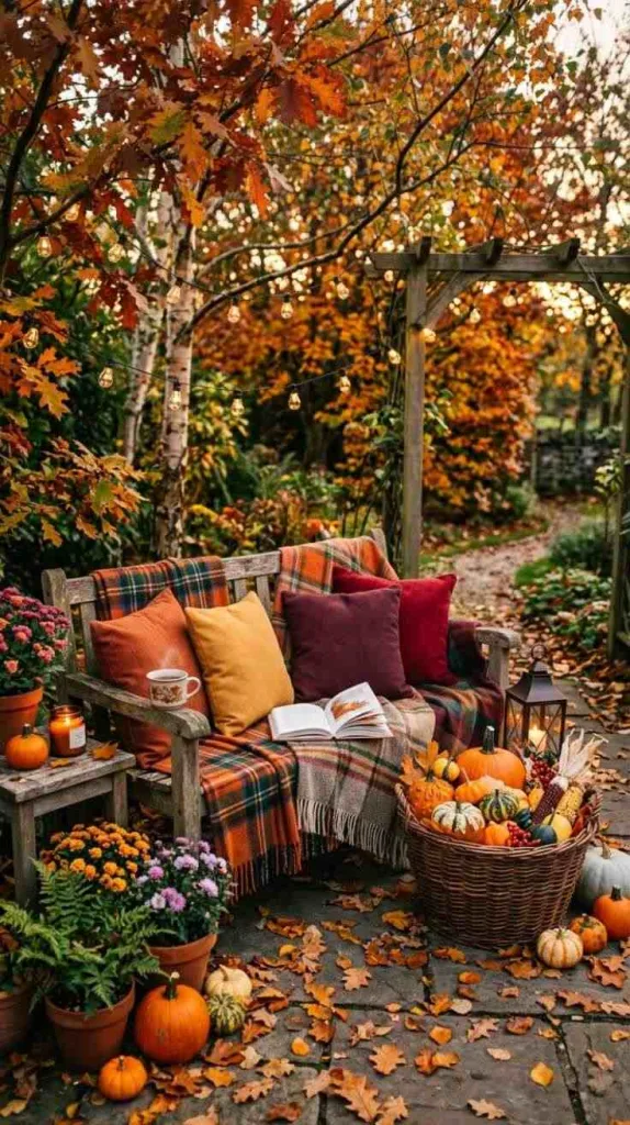 10+ Outdoor Fall Decor Ideas for a Cozy Inviting Home 12 Add Outdoor Textiles