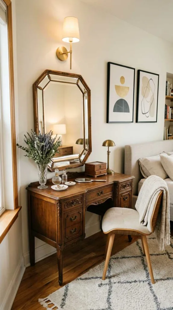 12 Modern Antique Decor Ideas for a Timeless Home 10 Antique Vanity Corner Setup