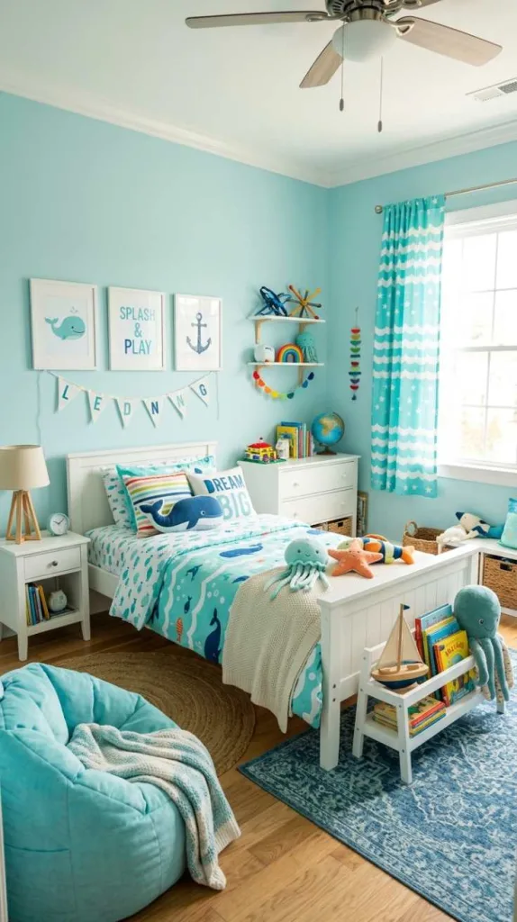 10+ Kid Friendly Bedroom Color Ideas for Restful Sleep 4 Aqua Blue Refresh