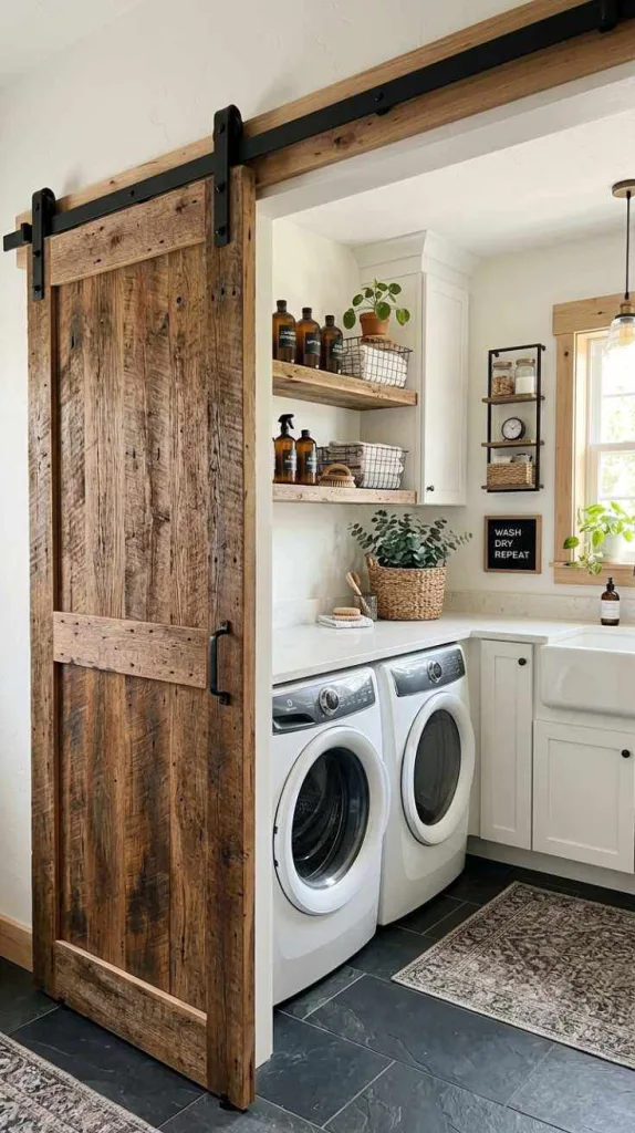 11+ Laundry Room Door Ideas for Stylish Space 4 Barn Doors