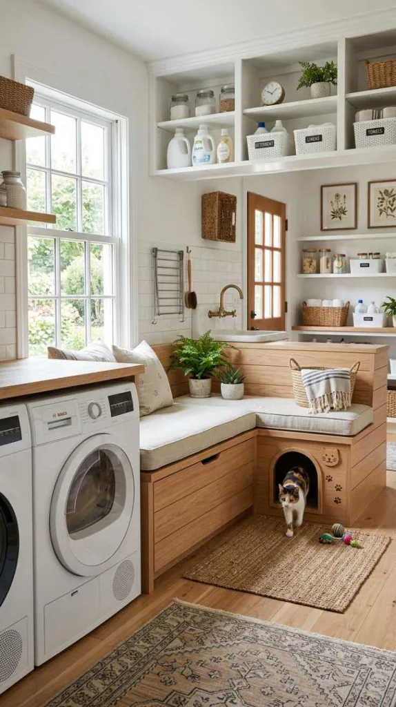 10+ Laundry Room Cat Litter Box Ideas 8 Bench Hideaway