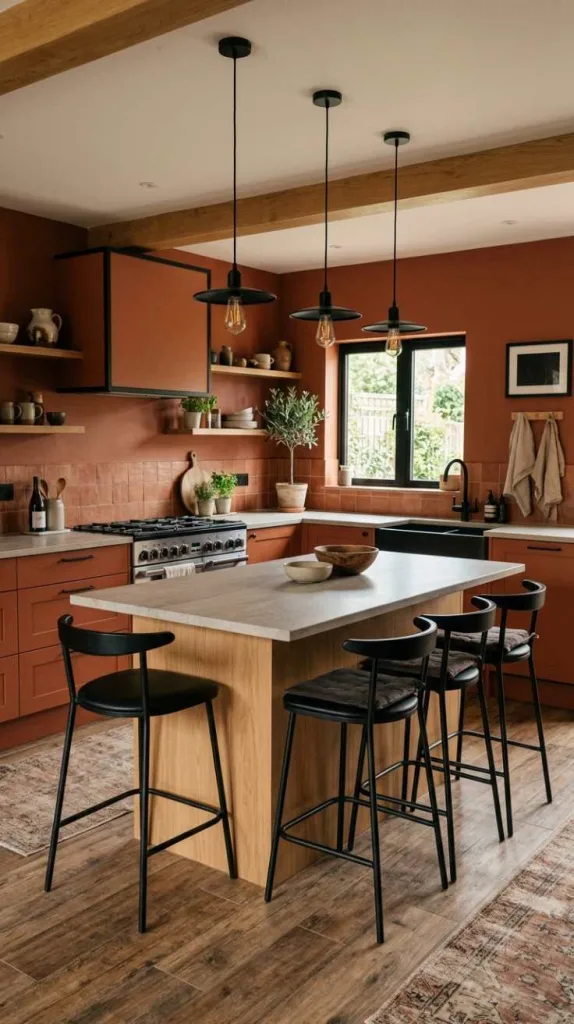 12 Terracotta Kitchen Color Ideas That Warm Up Your Space 10 Black Contrast Details