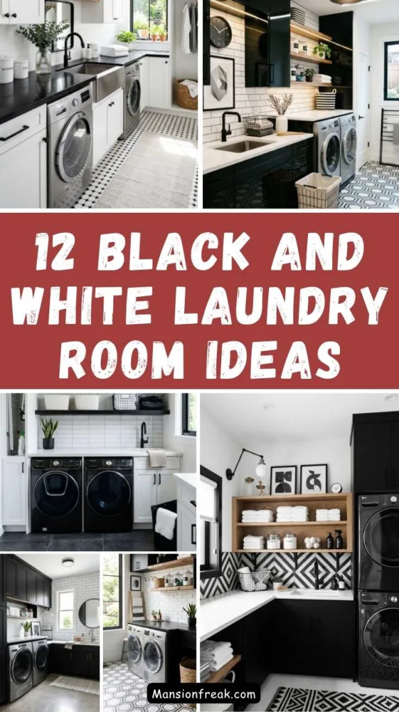 Black and White Laundry Room Ideas