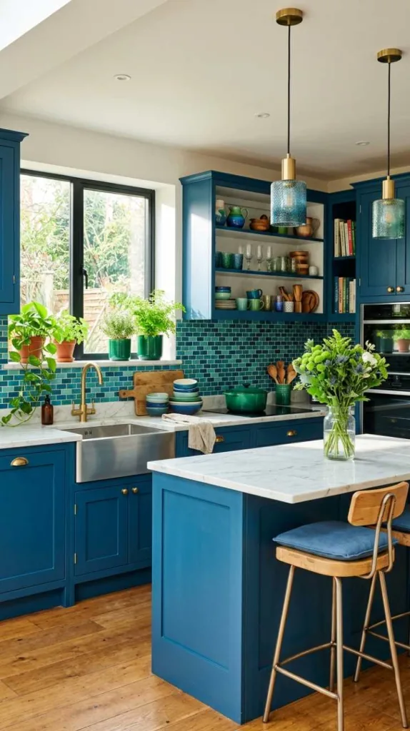 10+ Kitchen Color Combination Inspirations for Modern Homes 8 Blue & Green