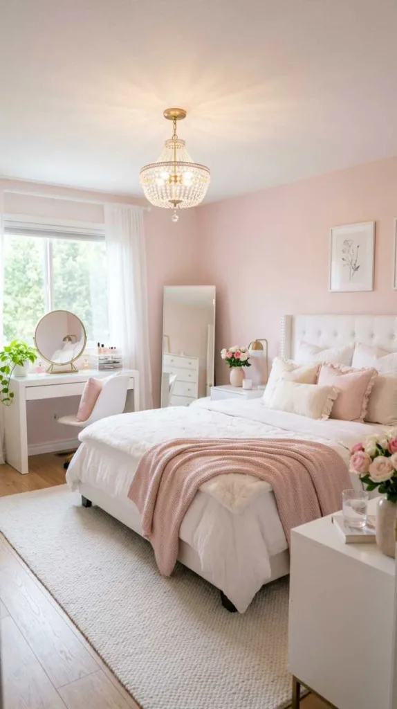 11+ Pastel Pink and White Bedroom Decor Ideas 3 Blush Walls