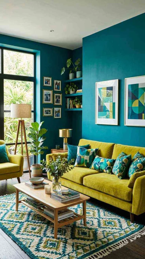 Bold Teal and Chartreuse Style