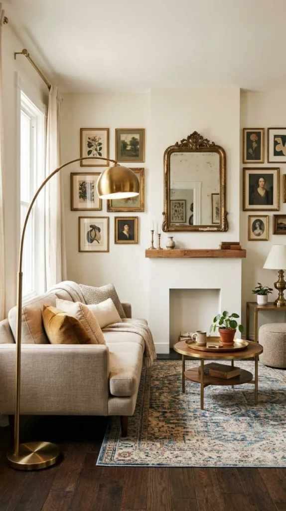 12 Modern Antique Decor Ideas for a Timeless Home 11 Brass Accent Styling Balance
