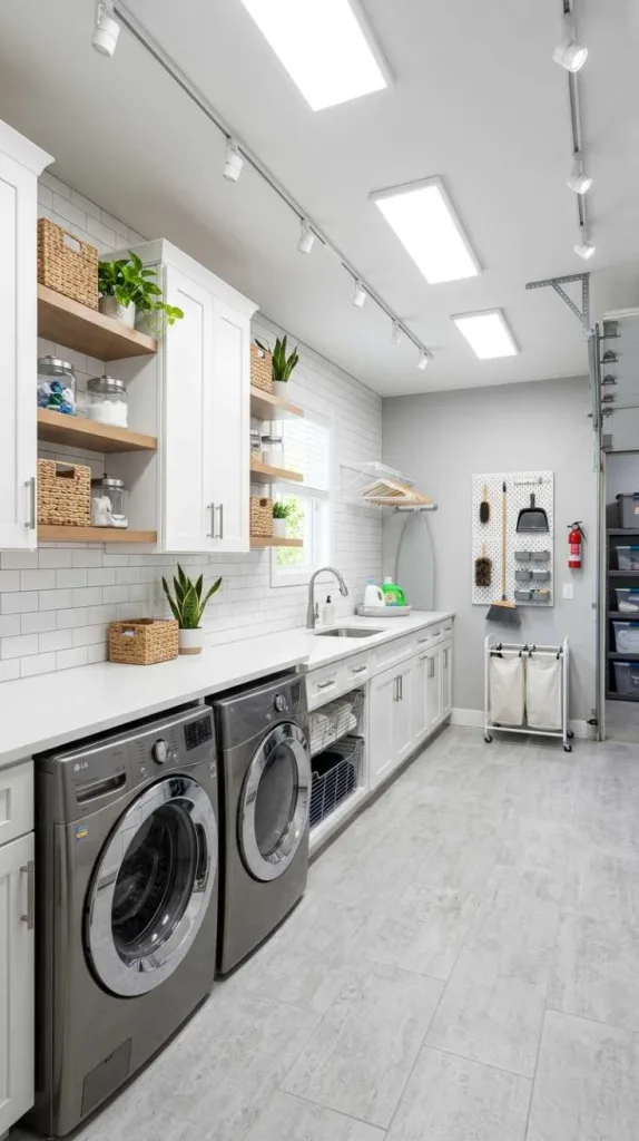 12 Garage Laundry Room Ideas for Smart Spaces 12 Bright Lighting Upgrade