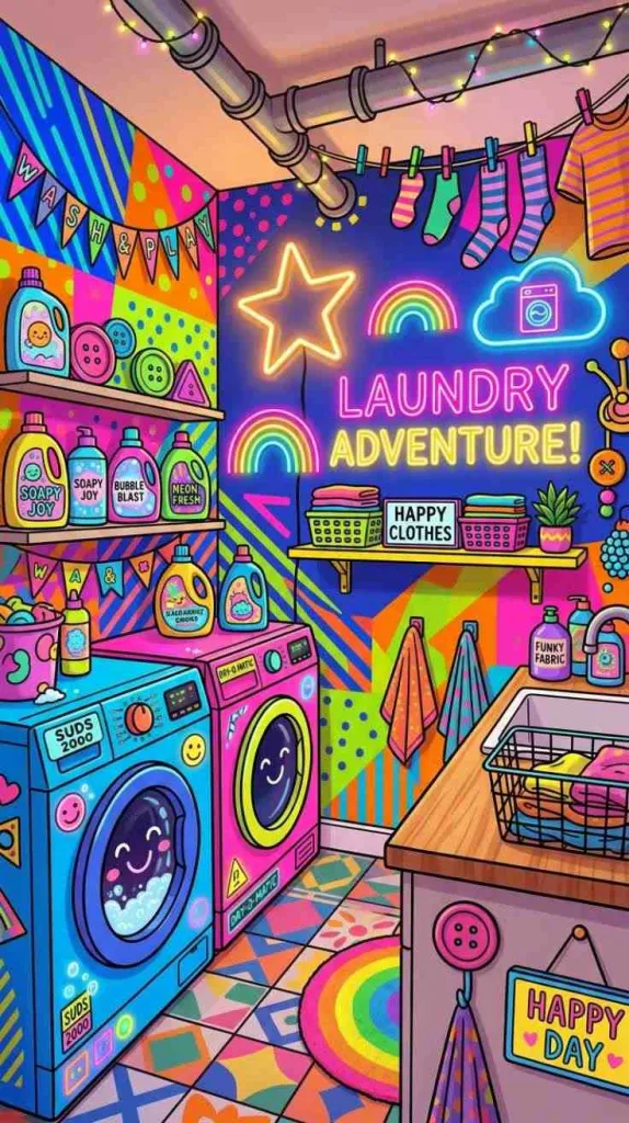 11+ Toca Boca Laundry Room Ideas for Aesthetic Home 11 Bright Neon Design