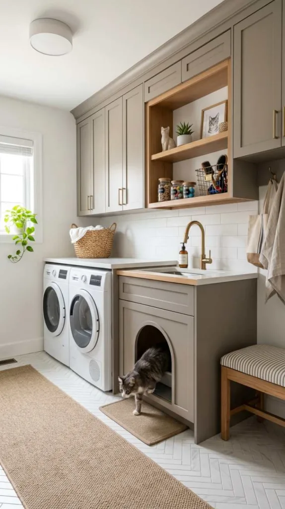10+ Laundry Room Cat Litter Box Ideas 11 Built In Cat Station
