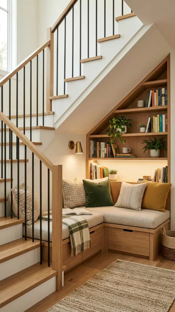 11+ Under Staircase Ideas Decor for Smart Homes 6 Built In Seating