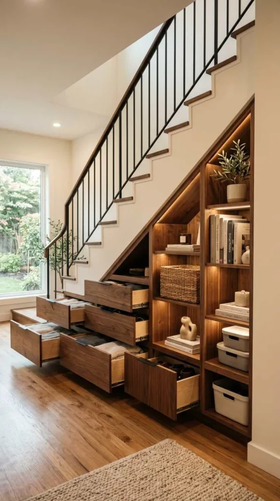 11+ Closed Staircase Ideas Decor for Beautiful Home 4 Built In Storage