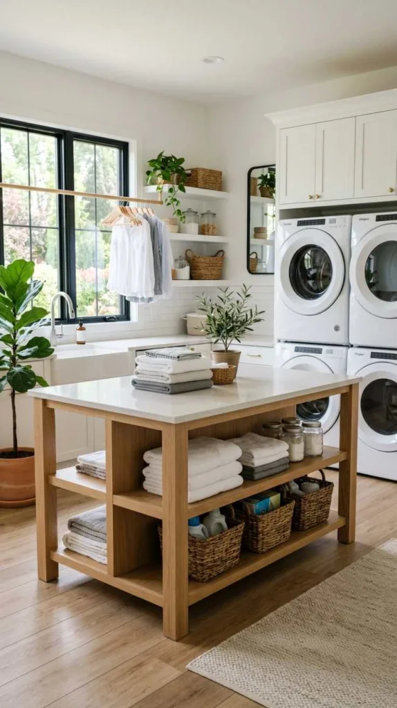 12 Laundry Room Folding Station Ideas for Organized Spaces 9 Center Island Layout