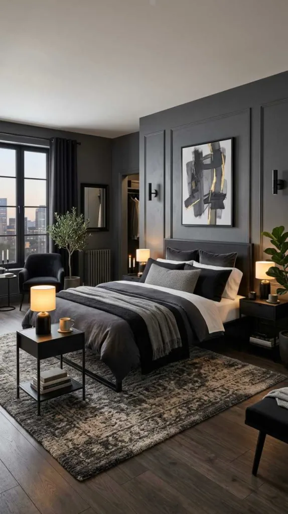 12 Stunning Bedroom Color Ideas With Black Furniture 7 Charcoal Accent Layers