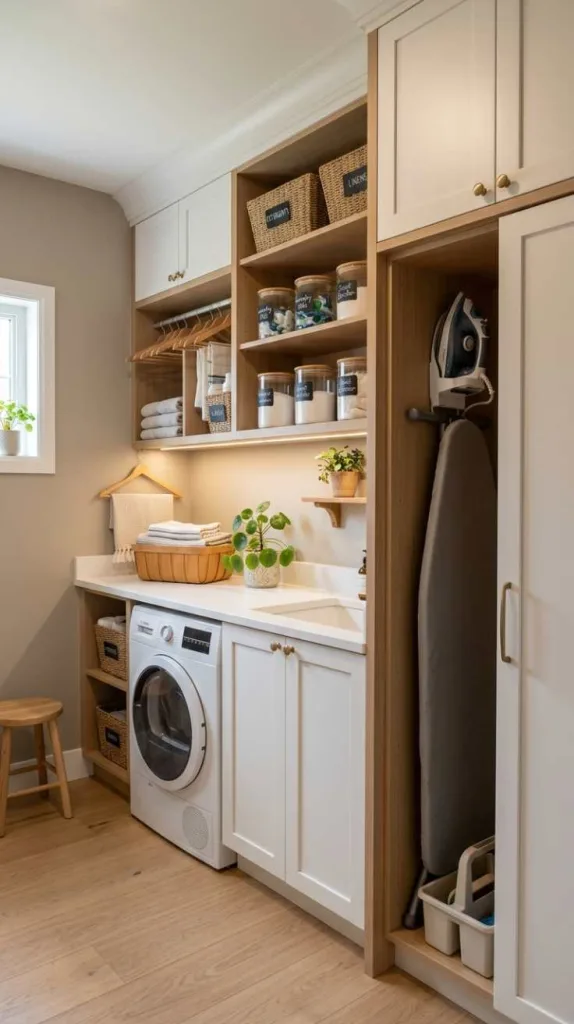 11+ Laundry Room Ironing Board Ideas with Hidden Storage 8 Closet Storage