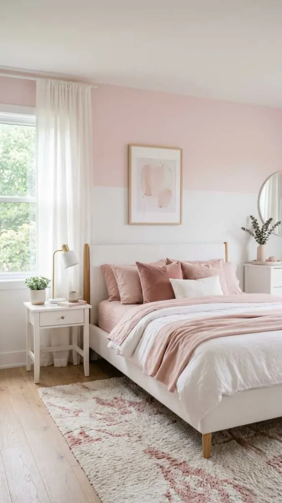 11+ Pastel Pink and White Bedroom Decor Ideas 11 Color Blocking