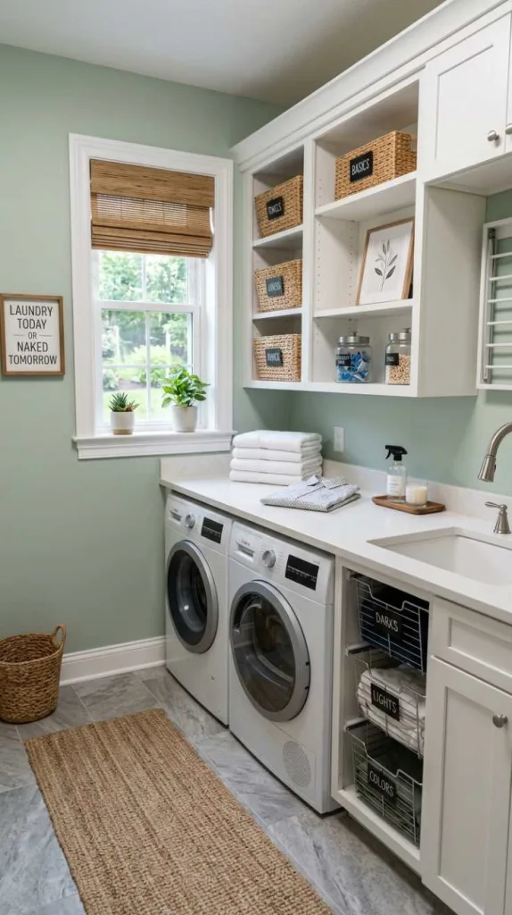 12 Laundry Room Folding Station Ideas for Organized Spaces 8 Corner Folding Station Design