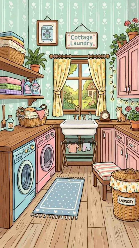 11+ Toca Boca Laundry Room Ideas for Aesthetic Home 10 Cozy Cottage Look