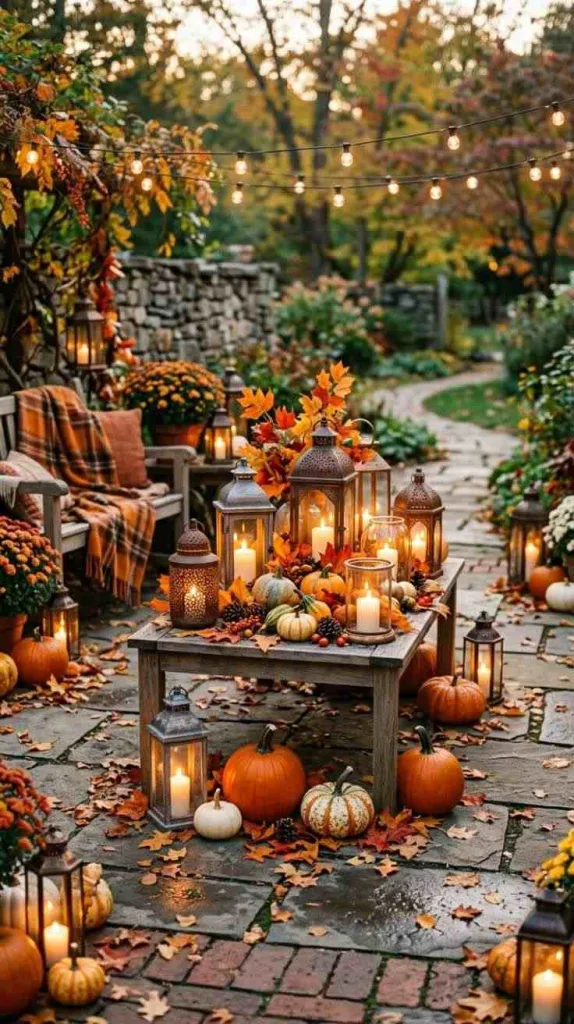 10+ Outdoor Fall Decor Ideas for a Cozy Inviting Home 10 Create Lantern Clusters