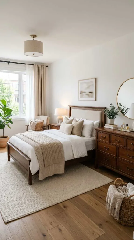 11+ Bedroom Color Schemes to Harmonize Brown Furniture 10 Crisp White
