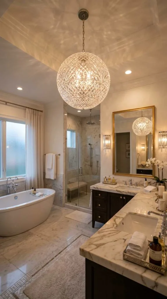 Crystal Globe Bathroom Chandelier