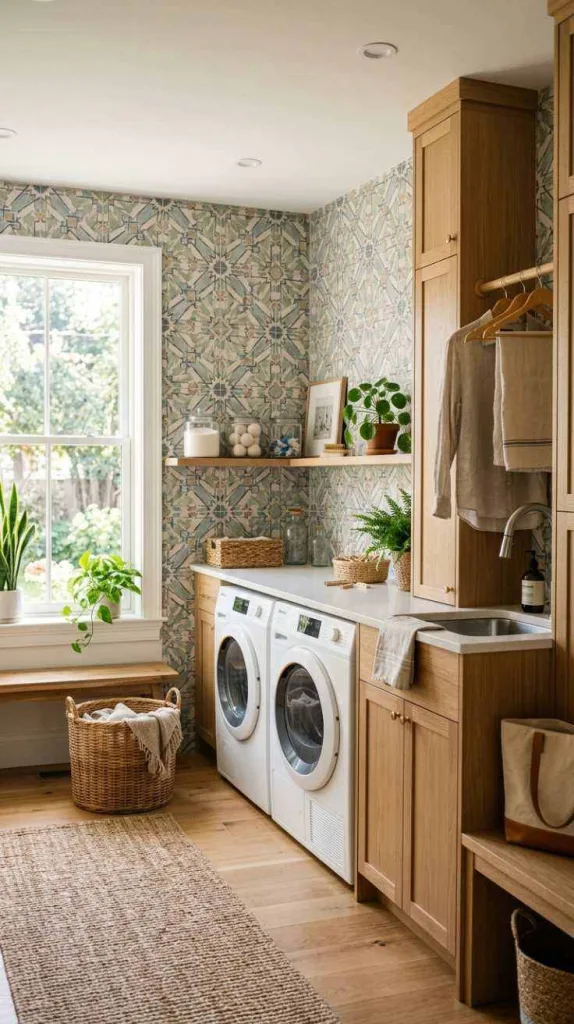 10+ Open Laundry Room Ideas for Bright Homes 10 Decorative Tile Wall