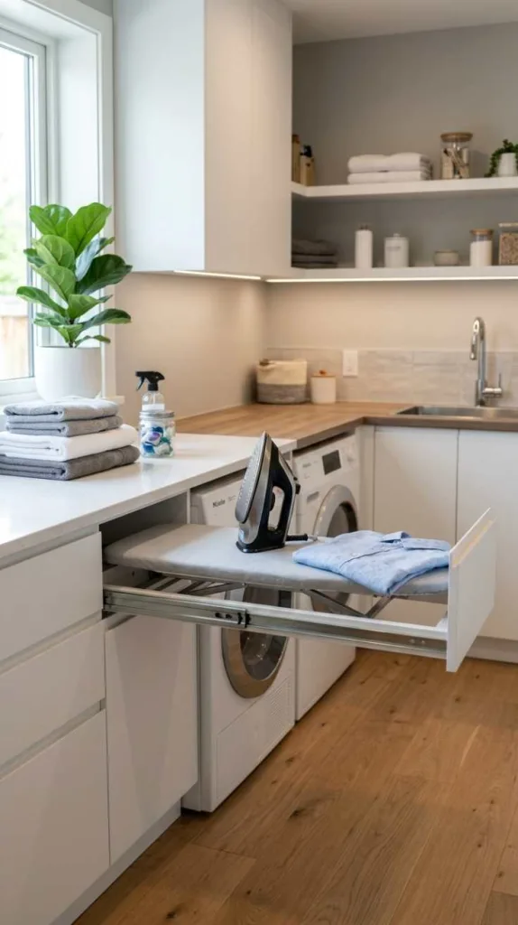 11+ Laundry Room Ironing Board Ideas with Hidden Storage 14 Drawer-Style Board