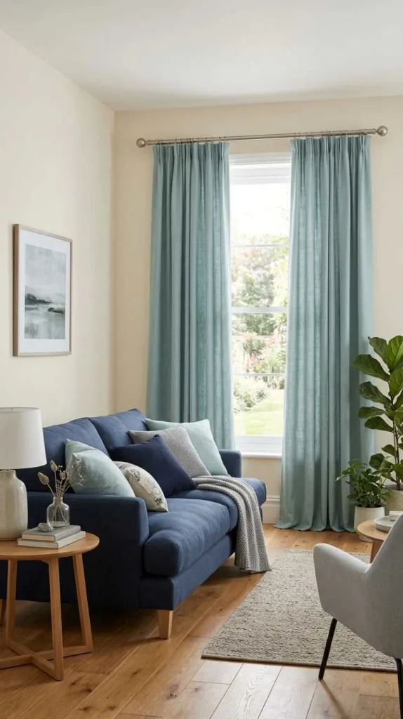 11+ Blue Living Room Curtain Ideas For a Stylish Home 14 Duck Egg Blue Drapes