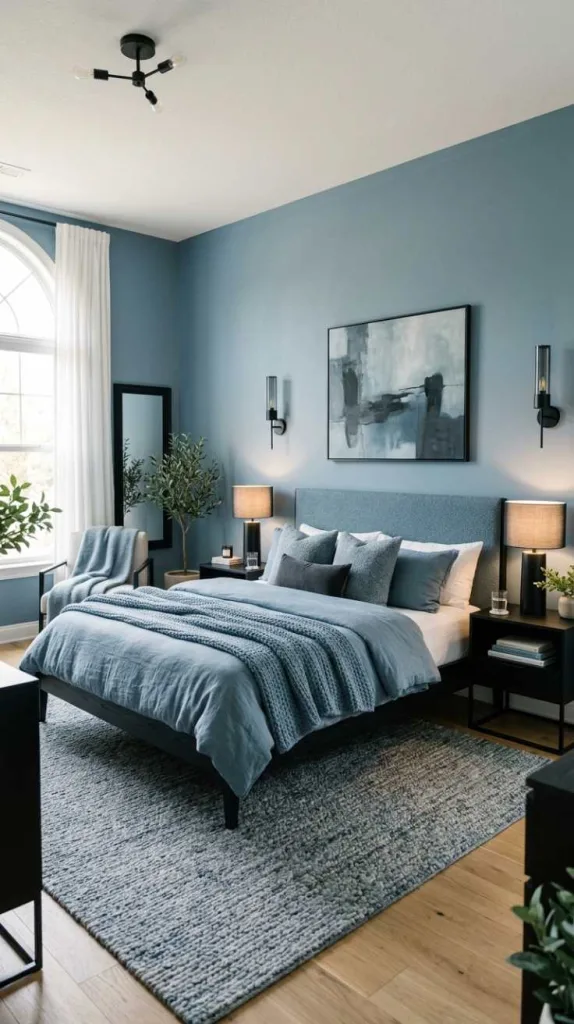 12 Stunning Bedroom Color Ideas With Black Furniture 9 Dusty Blue Mood