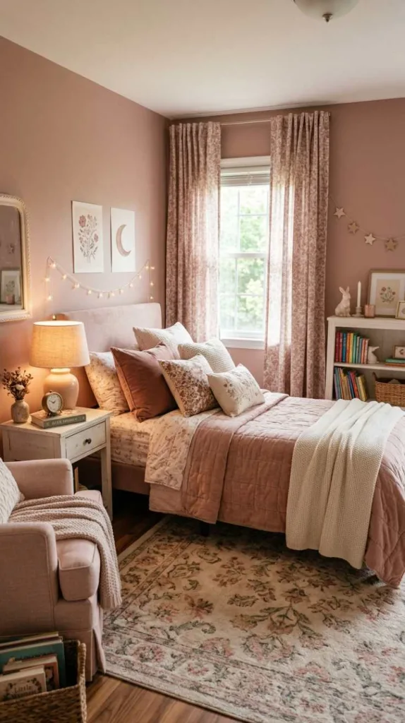 10+ Dreamy Girls Bedroom Color Ideas That Feel Like Magic 11 Dusty Rose Cozy Mood