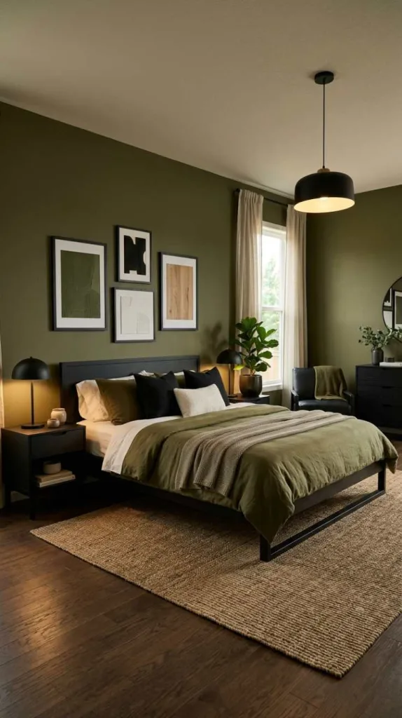 12 Stunning Bedroom Color Ideas With Black Furniture 10 Earthy Olive Green