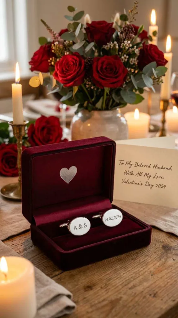 11+ Romantic Valentines Day Gift Ideas for Your Husband 8 Engraved Cufflink Set