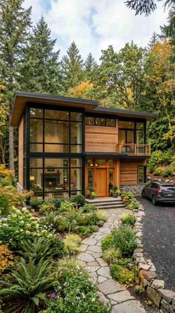 Expansive Windows & Wood