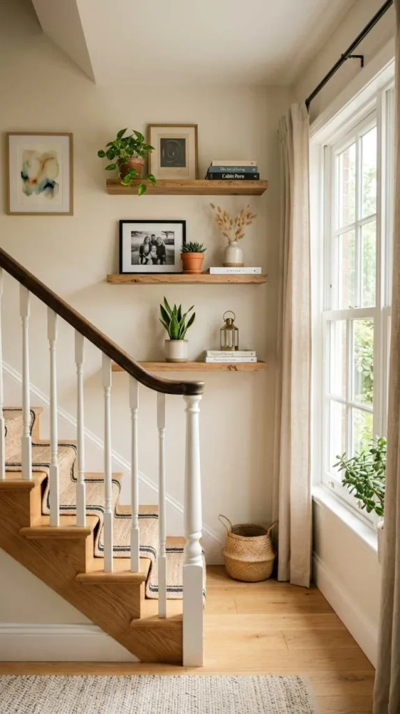 11+ Staircase Landing Decor for Cozy Home Style 11 Floating Shelves