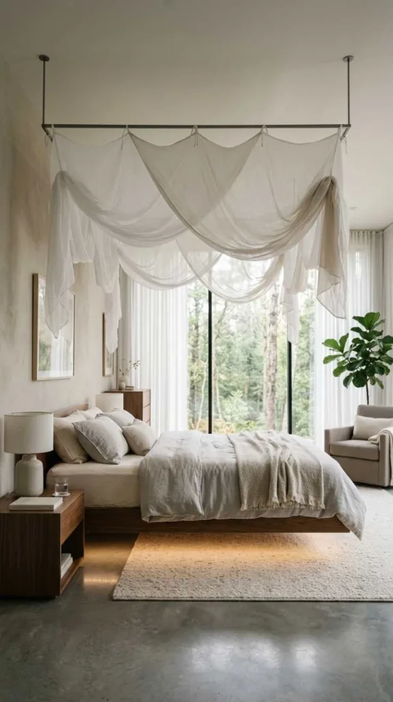 11+ Unique Bed Designs that Instantly Transform your Bedroom 5 Floating Textile Canopy Bed