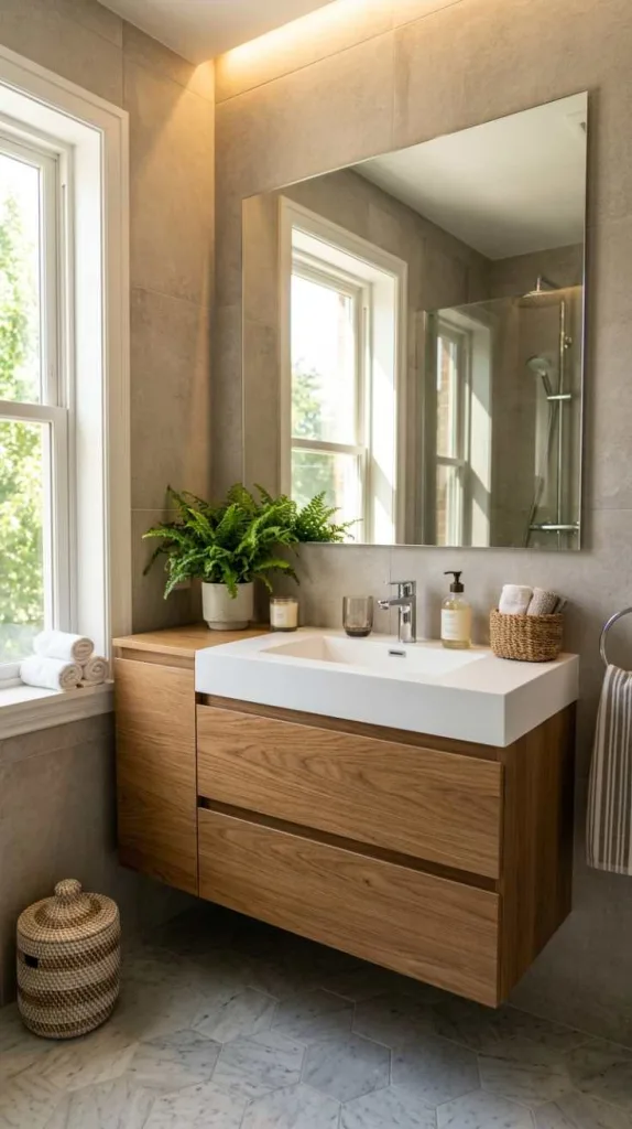 10+ Small Bathroom Design Ideas That Make a Big Impact 3 Floating Vanity
