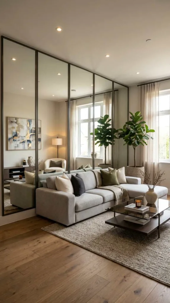 11+ Creative Mirror Wall Designs for Your Living Room 7 Floor-to-Ceiling Mirrors