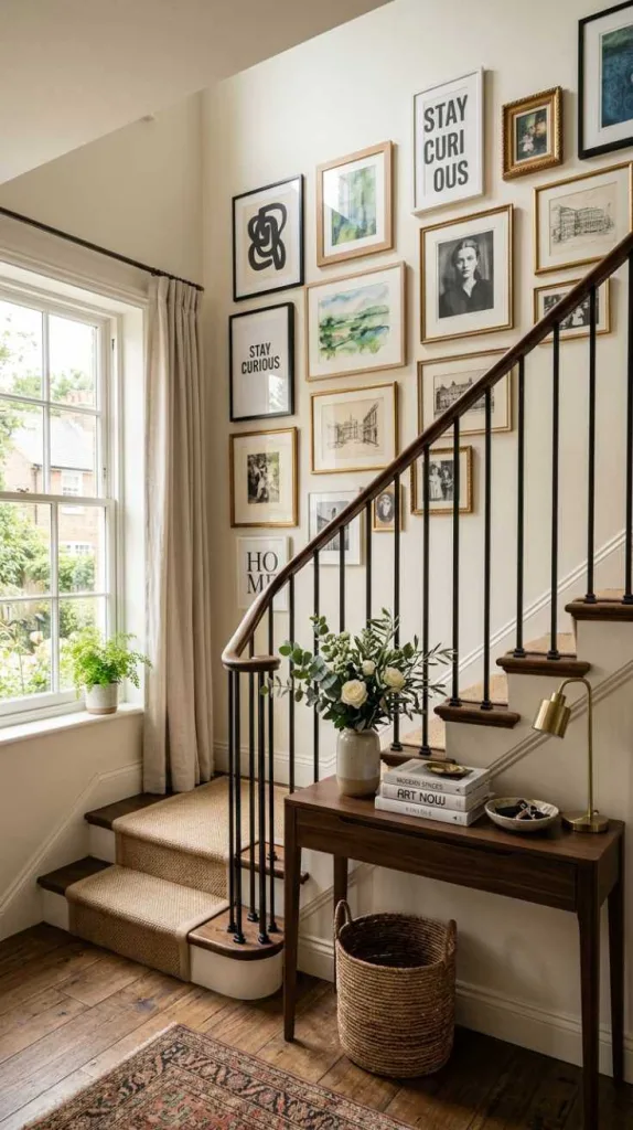 11+ Staircase Landing Decor for Cozy Home Style 4 Gallery Wall