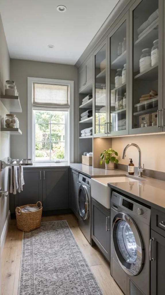 Glass and Grey Storage