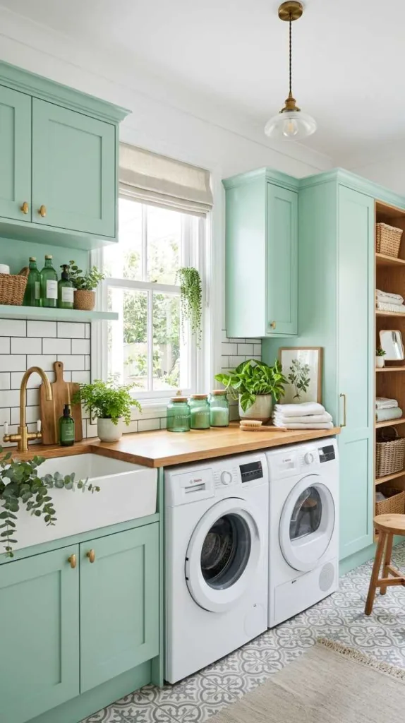 12 Laundry Room Design Ideas for Beautiful Functional Spaces 8 Green Accent Moments