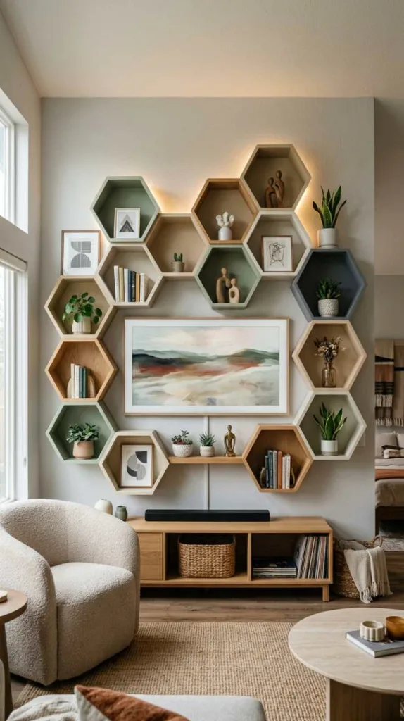 Hexagonal Cubby Arrangement