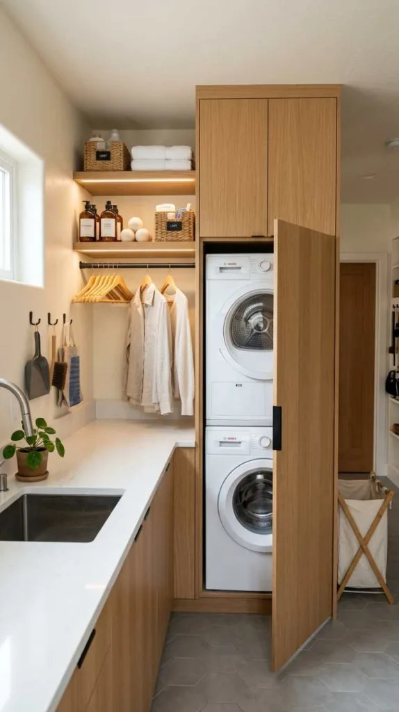 Hidden Cabinet Laundry Wall