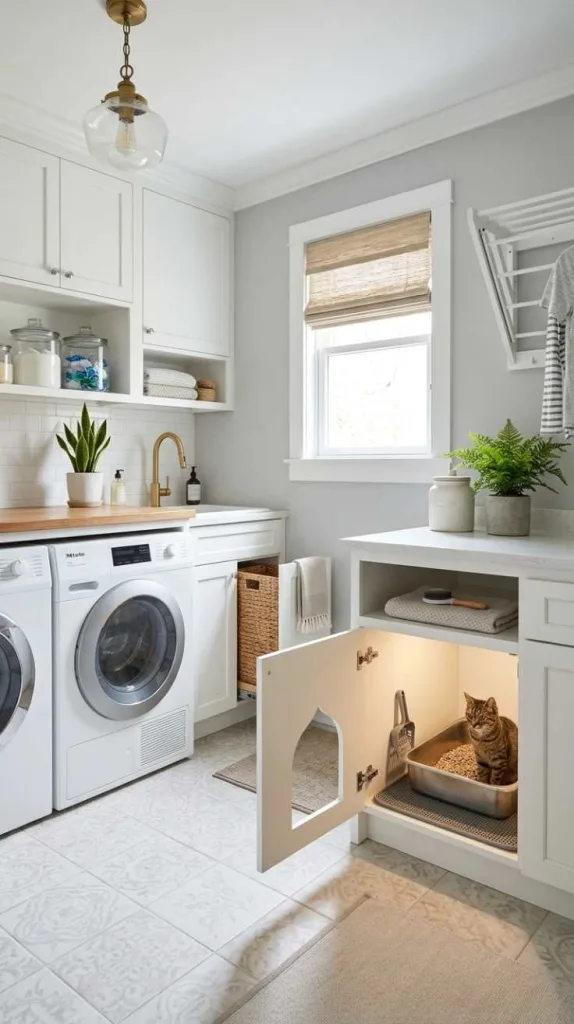 10+ Laundry Room Cat Litter Box Ideas 14 Hidden Hamper Cabinet