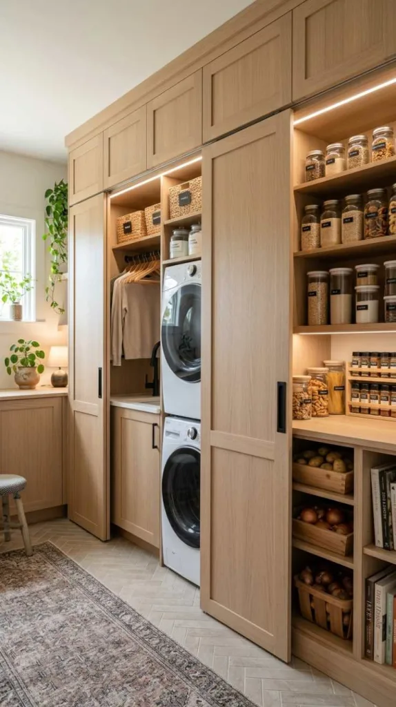 Hidden Laundry Behind Sliding Doors