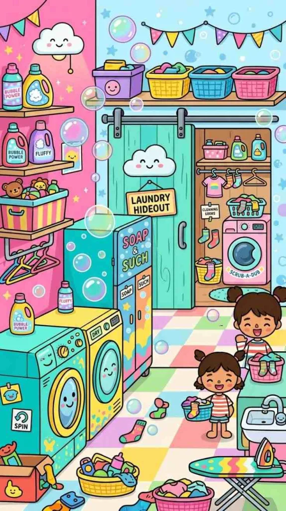11+ Toca Boca Laundry Room Ideas for Aesthetic Home 12 Hidden Laundry Nook