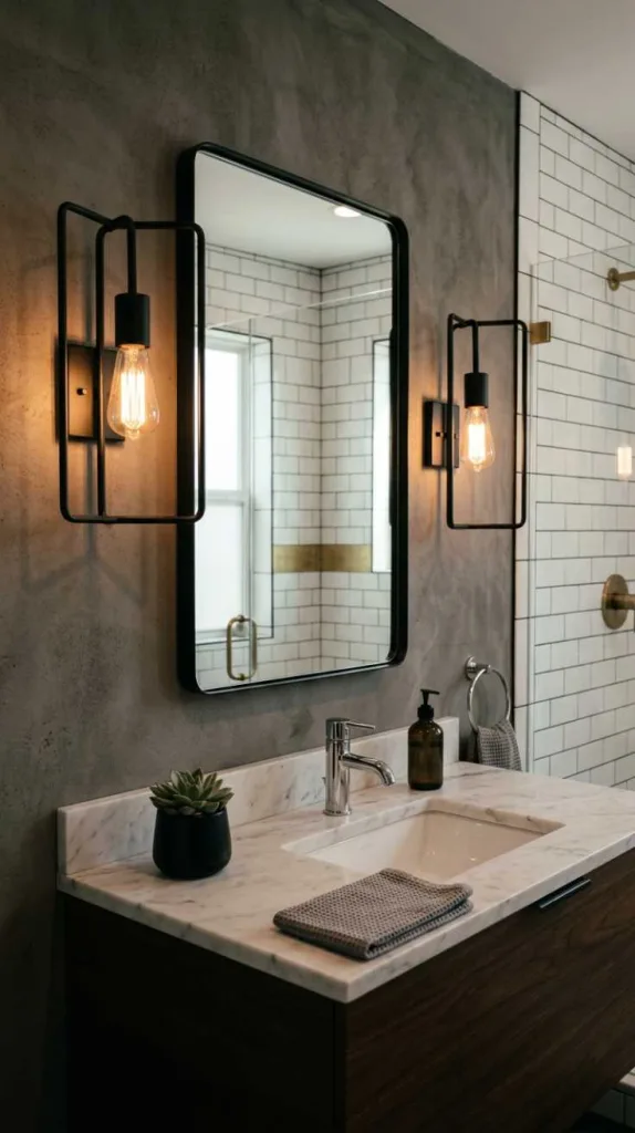 Industrial Black Metal Wall Sconces