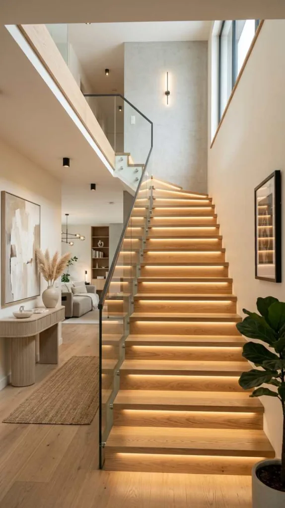 11+ Staircase Decor Ideas for Beautiful Homes 10 Integrated LED Lighting