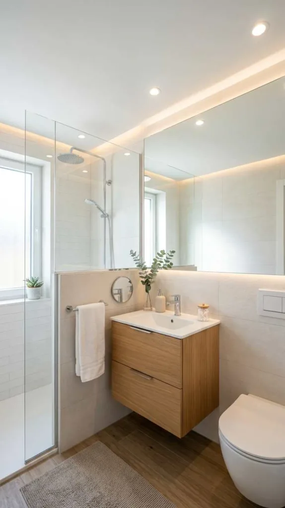 10+ Small Bathroom Design Ideas That Make a Big Impact 4 Large Mirrors